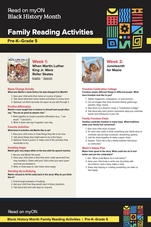 Black History Month Family Activities